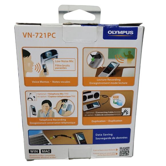 Olympus VN-721PC Digital Voice Recorder 2GB New Open Box Voice Memos Lectures - Picture 3 of 9